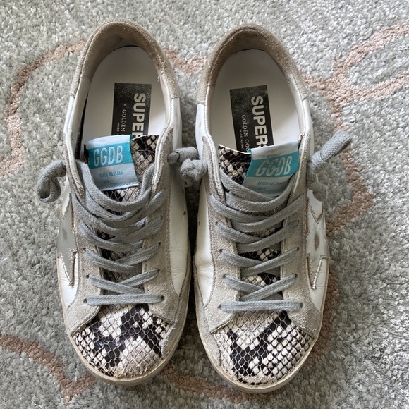 Golden Goose Superstar Sneakers in white python and ice star. Size 36 - Picture 4 of 9